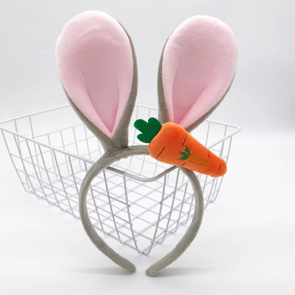 Easter Bunny Ears Headband Plush Rabbit Ears Bunny Girl Cosplay Costume Easter Decoration 2025 Bunny Headwear Hair Accessories