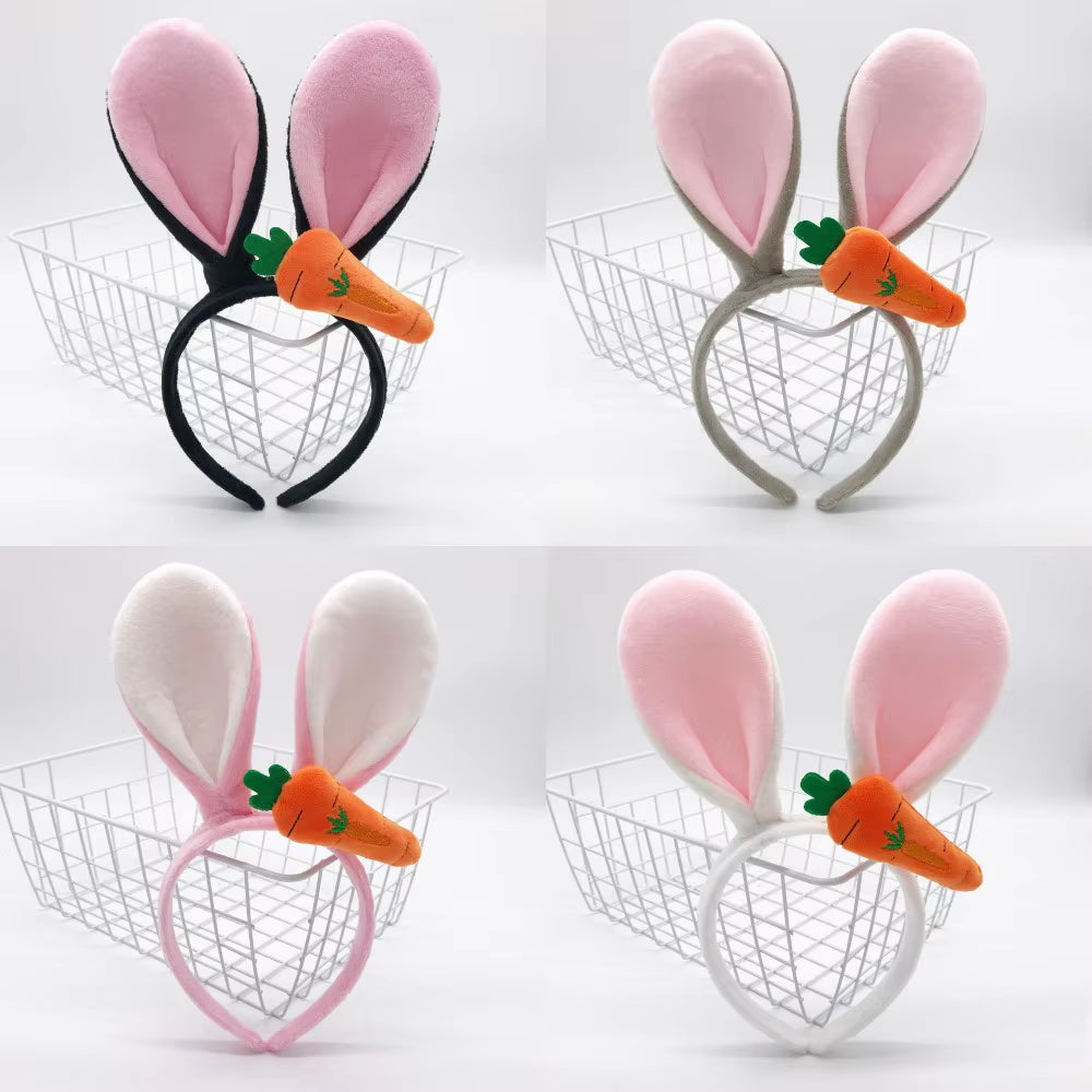 Easter Bunny Ears Headband Plush Rabbit Ears Bunny Girl Cosplay Costume Easter Decoration 2025 Bunny Headwear Hair Accessories