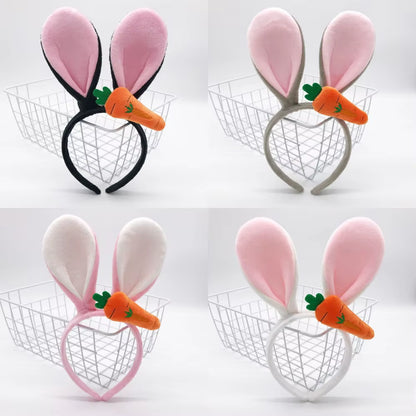 Easter Bunny Ears Headband Plush Rabbit Ears Bunny Girl Cosplay Costume Easter Decoration 2025 Bunny Headwear Hair Accessories