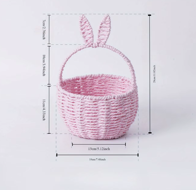 Eggcellent Large Woven Bunny Ear Basket (5 Colours)