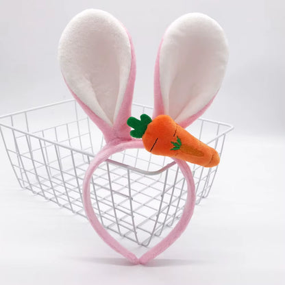 Easter Bunny Ears Headband Plush Rabbit Ears Bunny Girl Cosplay Costume Easter Decoration 2025 Bunny Headwear Hair Accessories