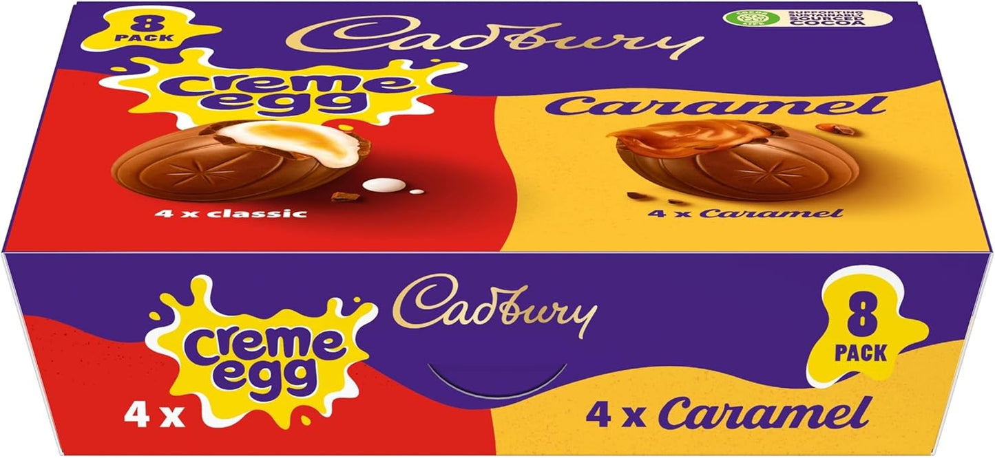 Cadbury's Creme Eggs & Caramel Eggs - Boxes of 8 or 48