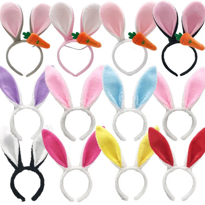 Easter Bunny Ears Headband Plush Rabbit Ears Bunny Girl Cosplay Costume Easter Decoration 2025 Bunny Headwear Hair Accessories