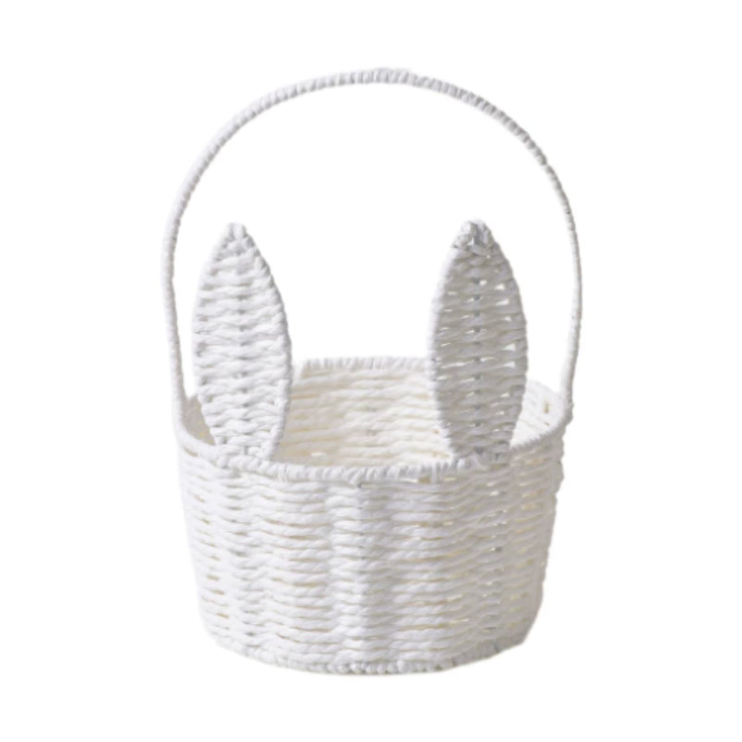 Easter Bunny Basket Woven Flower Basket Easter Decoration with Handle, Flower