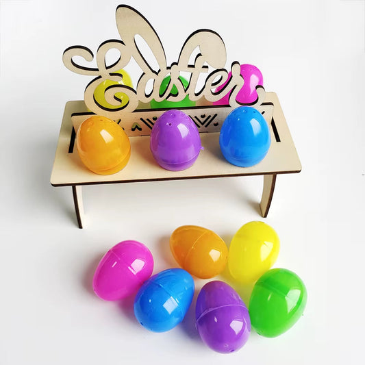 12/24/50Pcs Easter Fillable Eggs Colorful Plastic Candy Gift Opening Packing Box Happy Easter Party Home Decoration Kids Favors